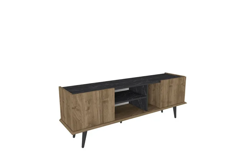 Corvo Tv-bänk 154,4 cm - Valnöt/Svart - Möbler - Tv möbel & mediamöbel - TV bänk & mediabänk