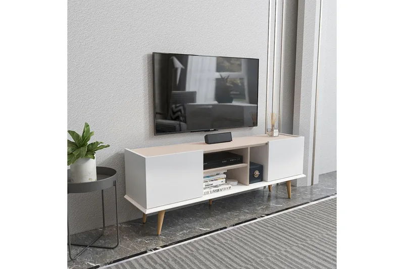 Corvo Tv-bänk 154,4 cm - Vit/Beige - Möbler - Tv möbel & mediamöbel - TV bänk & mediabänk