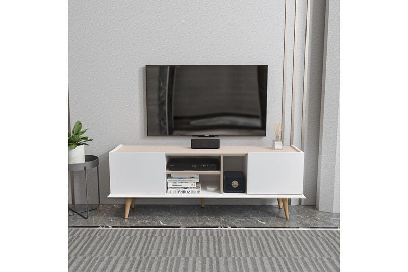 Corvo Tv-bänk 154,4 cm - Vit/Beige - Möbler - Tv möbel & mediamöbel - TV bänk & mediabänk