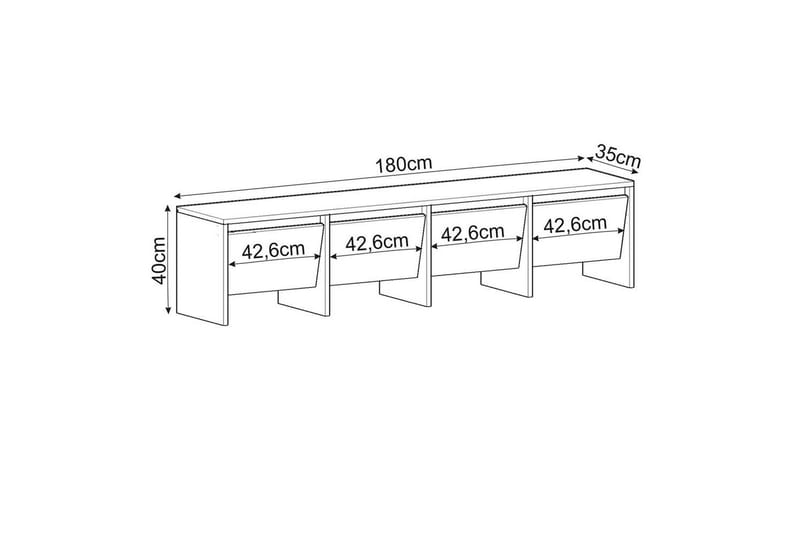 Crala Golvstående Tv-bänk 180 cm med Förvaring i Trä - Beige - Möbler - Tv möbel & mediamöbel - TV bänk & mediabänk