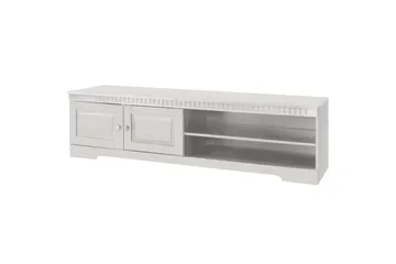 Cubrix Golvstående Tv Bänk 162 cm med Förvaring i Furu - Vit - Möbler - Tv möbel & mediamöbel - TV bänk & mediabänk