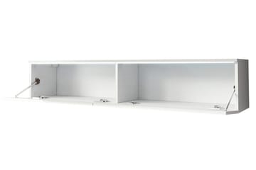 Cuguen TV-bänk 140 cm LED-belysning - Grå/Vit/Vit LED - Möbler - Tv möbel & mediamöbel - TV bänk & mediabänk