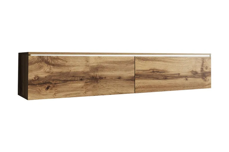 Cuguen TV-bänk 140 cm LED-belysning - Trä/Natur|Vit LED - Möbler - Tv möbel & mediamöbel - TV bänk & mediabänk