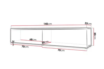 Cuguen TV-bänk 140 cm LED-belysning - Trä/Natur|Vit LED - Möbler - Tv möbel & mediamöbel - TV bänk & mediabänk