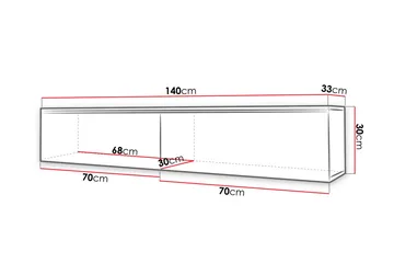 Cuguen Tv-skåp 140 cm - Vit/Natur - Möbler - Tv möbel & mediamöbel - TV bänk & mediabänk