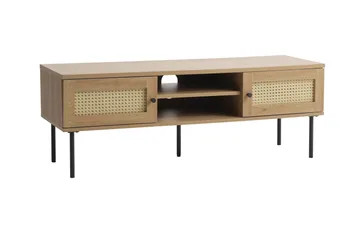Cyndy Golvstående TV Bänk 120 cm med Förvaring i Ljust Trä - Beige - Möbler - Tv möbel & mediamöbel - TV bänk & mediabänk