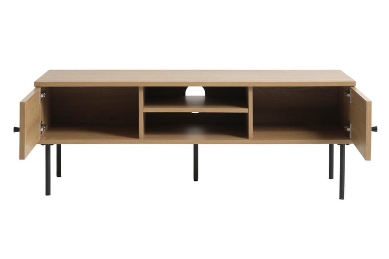 Cyndy Golvstående TV Bänk 120 cm med Förvaring i Ljust Trä - Beige - Möbler - Tv möbel & mediamöbel - TV bänk & mediabänk
