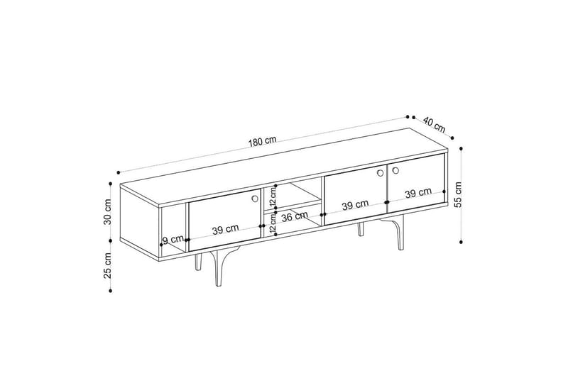 Cyral Tv-bänk 180 cm - Ek - Möbler - Tv möbel & mediamöbel - TV bänk & mediabänk