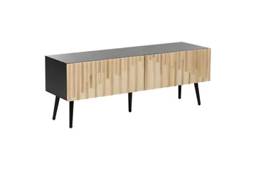 Dalcross Rektangulär TV-bänk med Förvaring i Trä med Metallben - Beige - Möbler - Tv möbel & mediamöbel - TV bänk & mediabänk