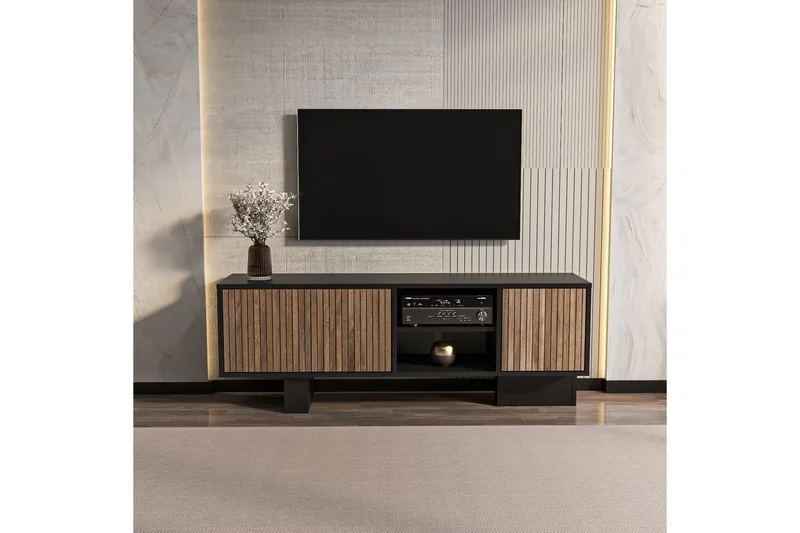 Dargaville Tv-bänk 150 cm - Svart/Brun - Möbler - Tv möbel & mediamöbel - TV bänk & mediabänk