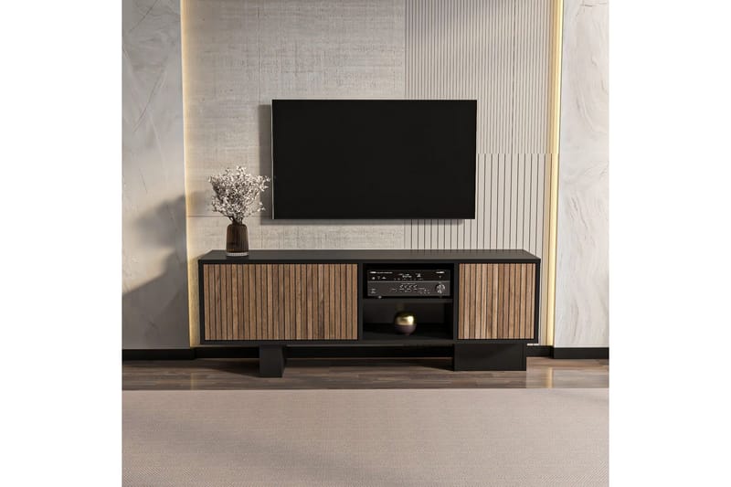 Dargaville Tv-bänk 150 cm - Svart/Brun - Möbler - Tv möbel & mediamöbel - TV bänk & mediabänk