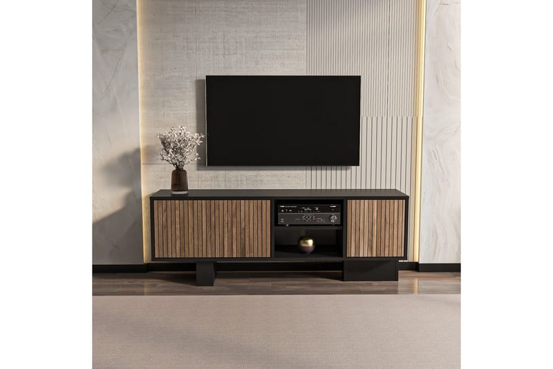 Dargaville Tv-bänk 150 cm - Svart/Brun - Möbler - Tv möbel & mediamöbel - TV bänk & mediabänk