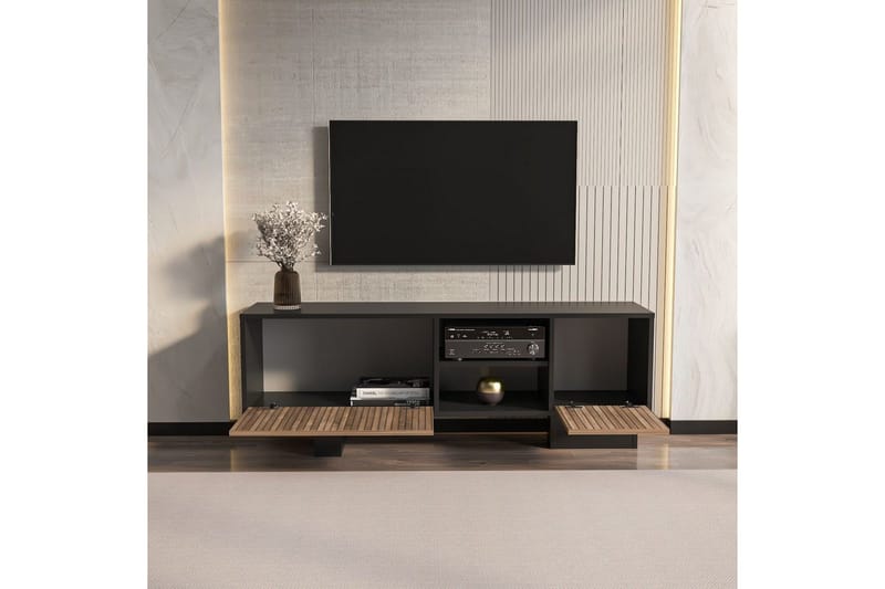 Dargaville Tv-bänk 150 cm - Svart/Brun - Möbler - Tv möbel & mediamöbel - TV bänk & mediabänk