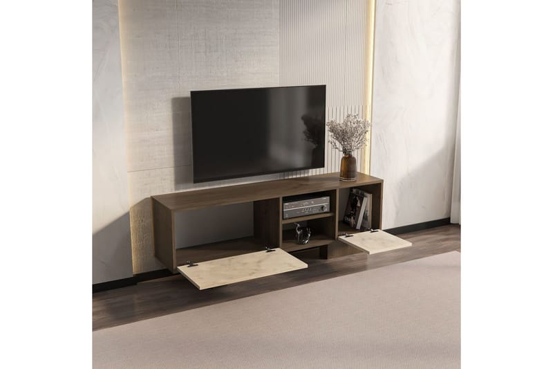 Dargaville Tv-bänk 150 cm - Valnöt/Travertine - Möbler - Tv möbel & mediamöbel - TV bänk & mediabänk