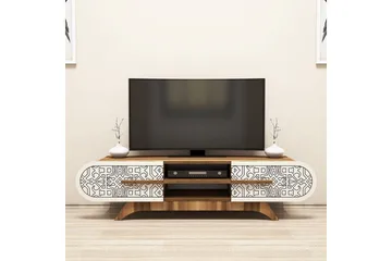 Defneia Tv-bänk 145 cm - Valnöt/Cream - Möbler - Tv möbel & mediamöbel - TV bänk & mediabänk