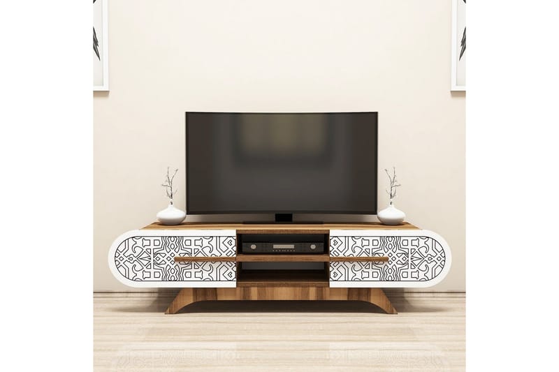 Defneia Tv-bänk 145 cm - Vit/Natur - Möbler - Tv möbel & mediamöbel - TV bänk & mediabänk