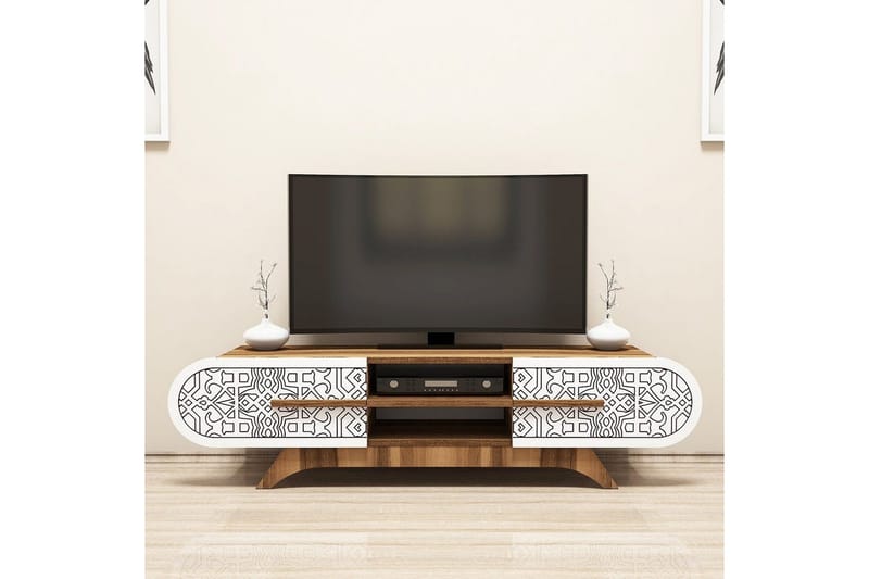 Defneia Tv-bänk 145 cm - Vit/Natur - Möbler - Tv möbel & mediamöbel - TV bänk & mediabänk