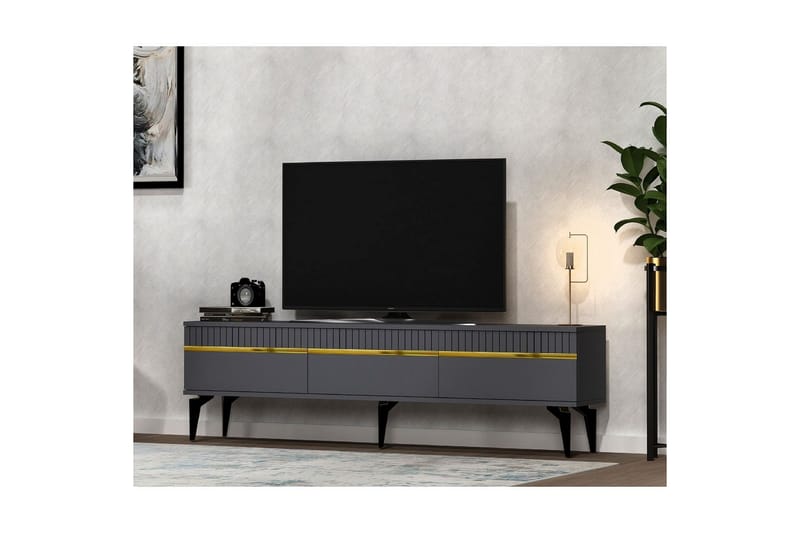 Defneia Tv-bänk 180 cm - Guld/Antracit - Möbler - Tv möbel & mediamöbel - TV bänk & mediabänk