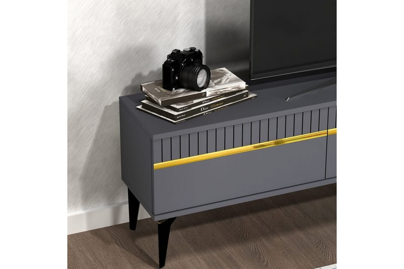 Defneia Tv-bänk 180 cm - Guld/Antracit - Möbler - Tv möbel & mediamöbel - TV bänk & mediabänk