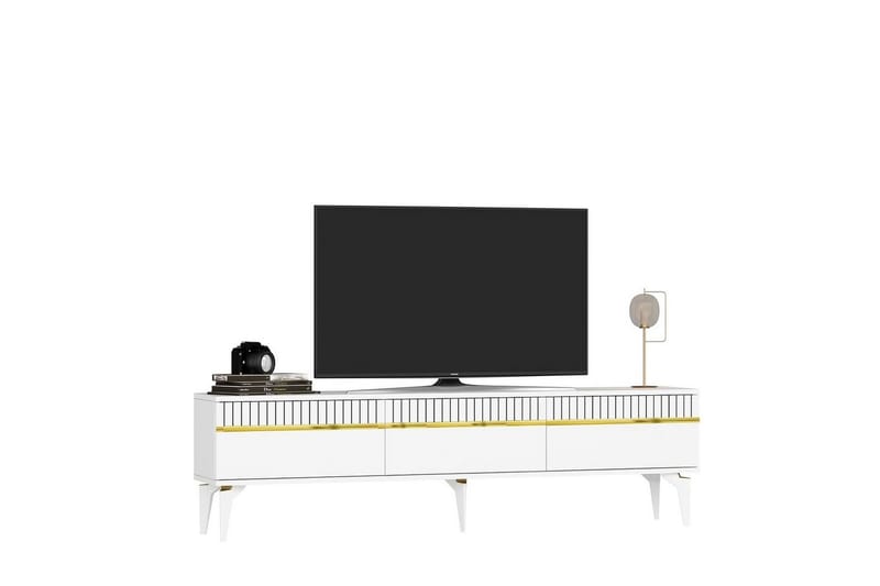 Defneia Tv-bänk 180 cm - Guld/Vit - Möbler - Tv möbel & mediamöbel - TV bänk & mediabänk