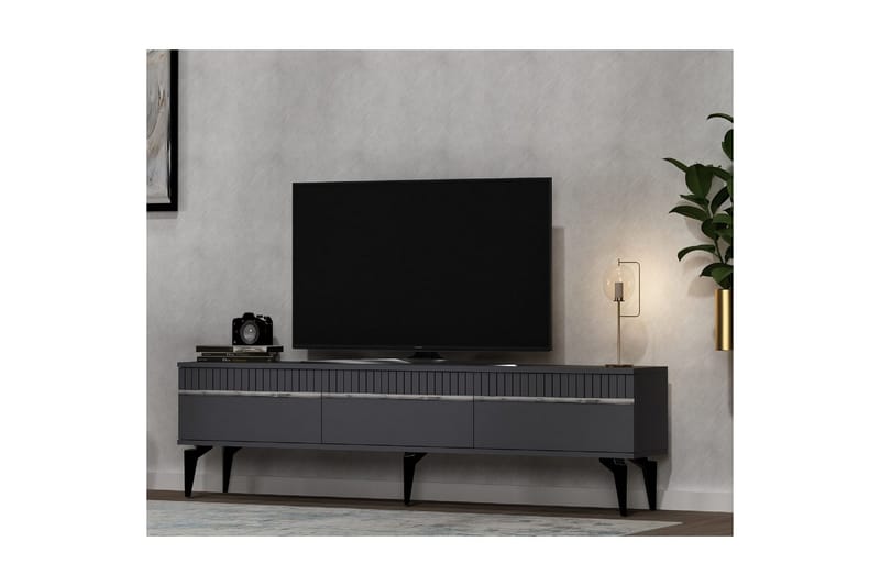 Defneia Tv-bänk 180 cm - Silver/Antracit - Möbler - Tv möbel & mediamöbel - TV bänk & mediabänk