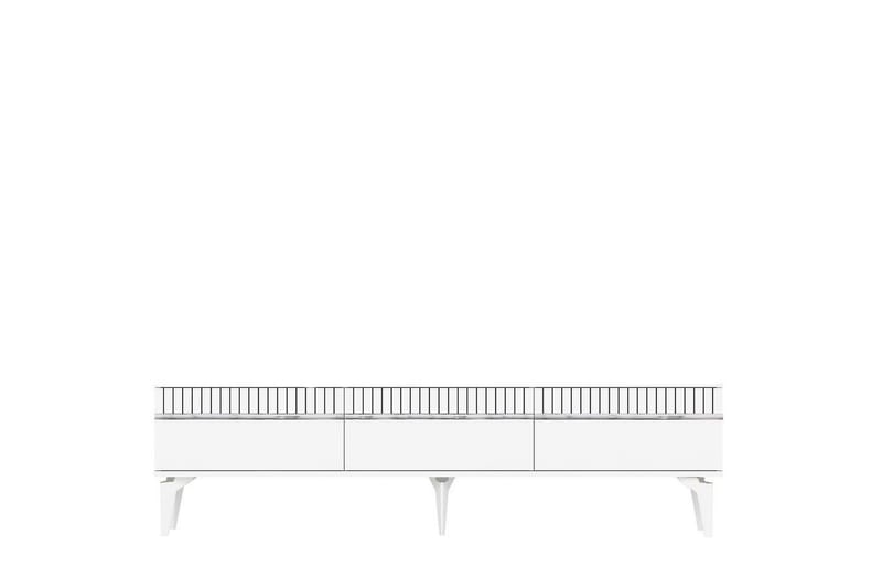 Defneia Tv-bänk 180 cm - Vit/Silver - Möbler - Tv möbel & mediamöbel - TV bänk & mediabänk