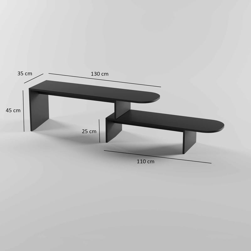Deliones Tv-bänk 130 cm - Svart - Möbler - Tv möbel & mediamöbel - Mediastativ & väggfäste