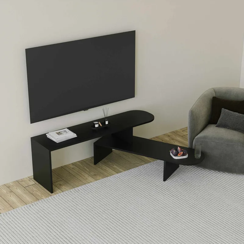 Deliones Tv-bänk 130 cm - Svart - Möbler - Tv möbel & mediamöbel - Mediastativ & väggfäste