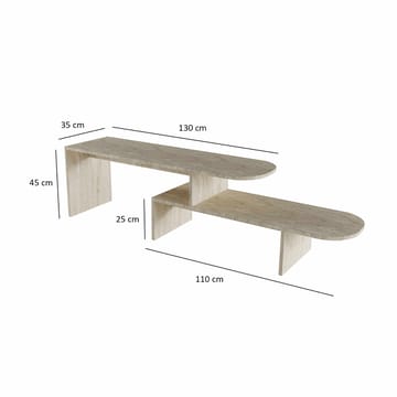 Deliones Tv-bänk 130 cm - Travertin - Möbler - Tv möbel & mediamöbel - TV bänk & mediabänk