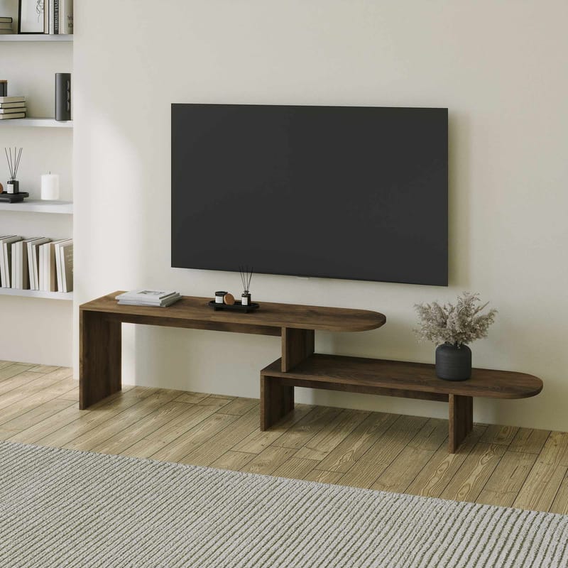 Deliones Tv-bänk 130 cm - Valnöt - Möbler - Tv möbel & mediamöbel - Mediastativ & väggfäste