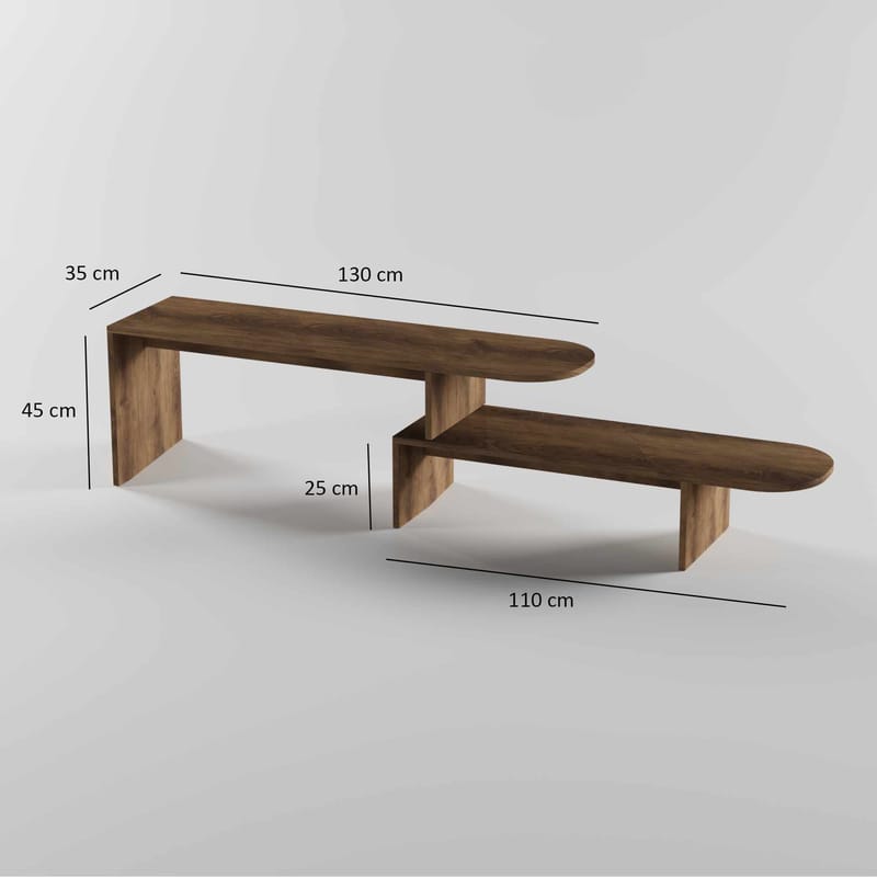 Deliones Tv-bänk 130 cm - Valnöt - Möbler - Tv möbel & mediamöbel - Mediastativ & väggfäste
