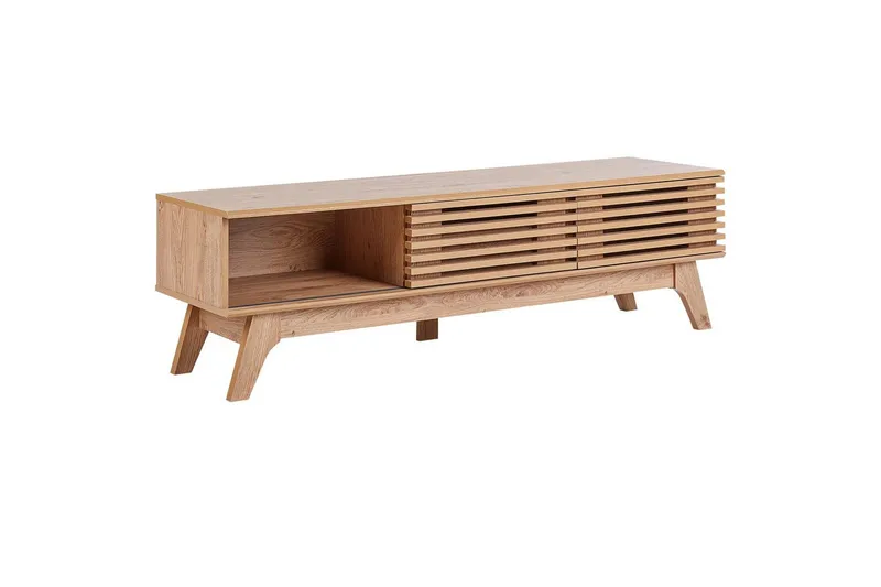 Detroit II Rektangulär TV-bänk med Lådor i Ljust Trä - Ljusbrun - Möbler - Tv möbel & mediamöbel - TV bänk & mediabänk