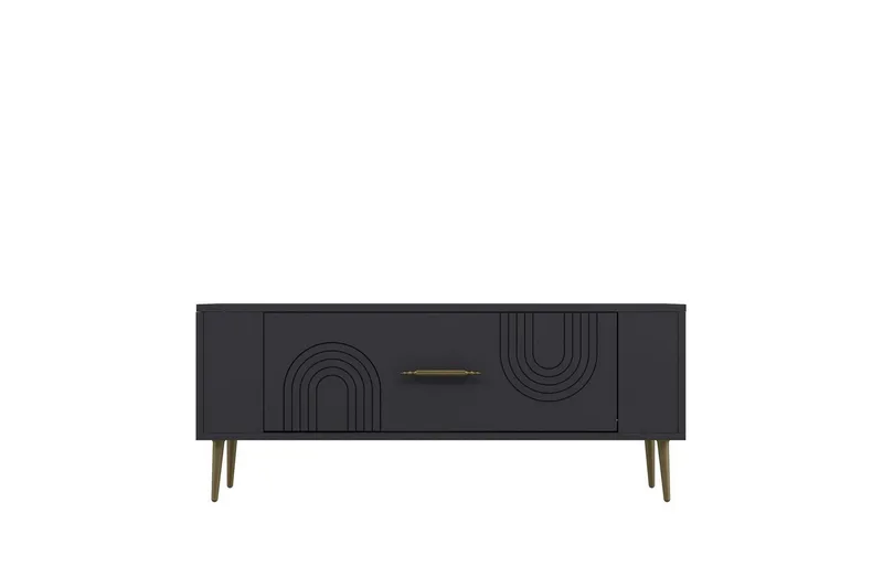 Deyric Tv-bänk 120 cm - Antracit/Guld - Möbler - Tv möbel & mediamöbel - TV bänk & mediabänk