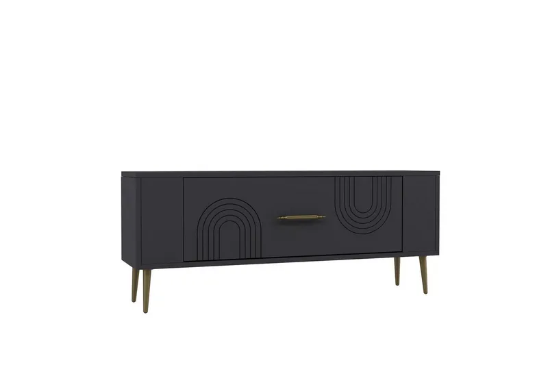 Deyric Tv-bänk 120 cm, Antracit/Guld