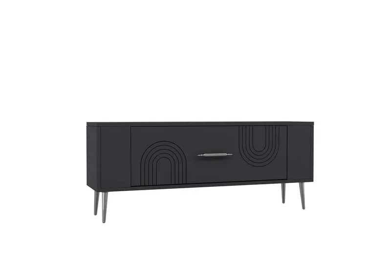 Deyric Tv-bänk 120 cm - Antracit/Silver - Möbler - Tv möbel & mediamöbel - TV bänk & mediabänk