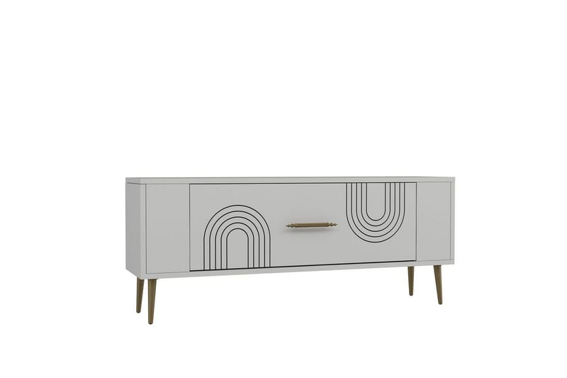 Deyric Tv-bänk 120 cm - Vit/Guld - Möbler - Tv möbel & mediamöbel - TV bänk & mediabänk