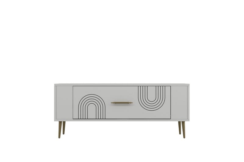 Deyric Tv-bänk 120 cm - Vit/Guld - Möbler - Tv möbel & mediamöbel - TV bänk & mediabänk