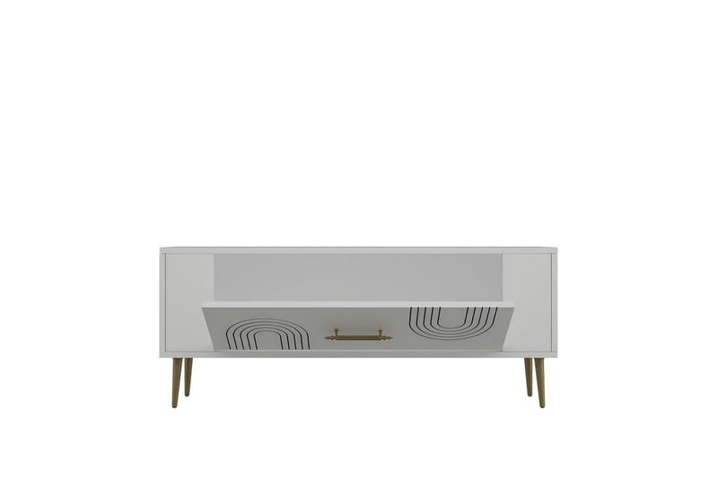 Deyric Tv-bänk 120 cm - Vit/Guld - Möbler - Tv möbel & mediamöbel - TV bänk & mediabänk