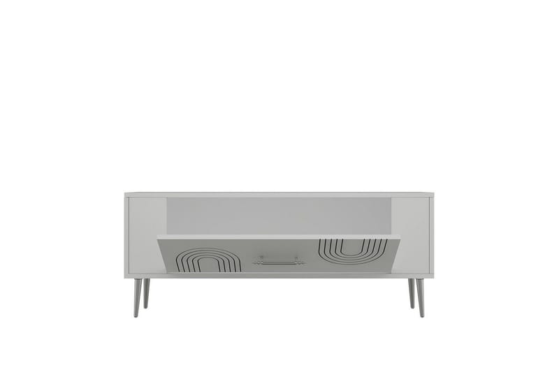 Deyric Tv-bänk 120 cm - Vit/Silver - Möbler - Tv möbel & mediamöbel - TV bänk & mediabänk