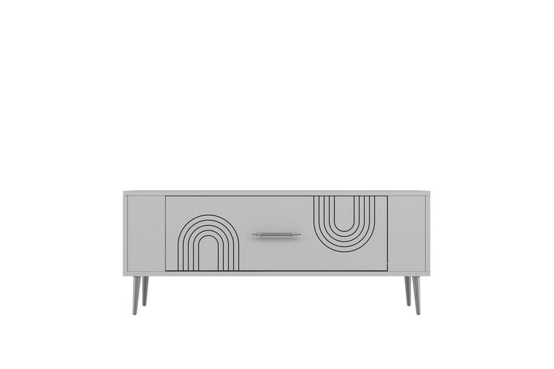 Deyric Tv-bänk 120 cm - Vit/Silver - Möbler - Tv möbel & mediamöbel - TV bänk & mediabänk