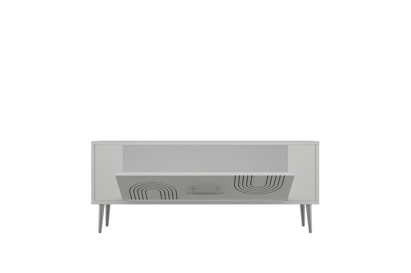 Deyric Tv-bänk 120 cm - Vit/Silver - Möbler - Tv möbel & mediamöbel - TV bänk & mediabänk