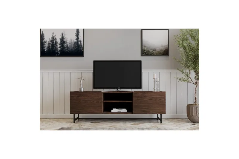 Deyvon Tv-bänk 150 cm - Valnöt - Möbler - Tv möbel & mediamöbel - TV bänk & mediabänk