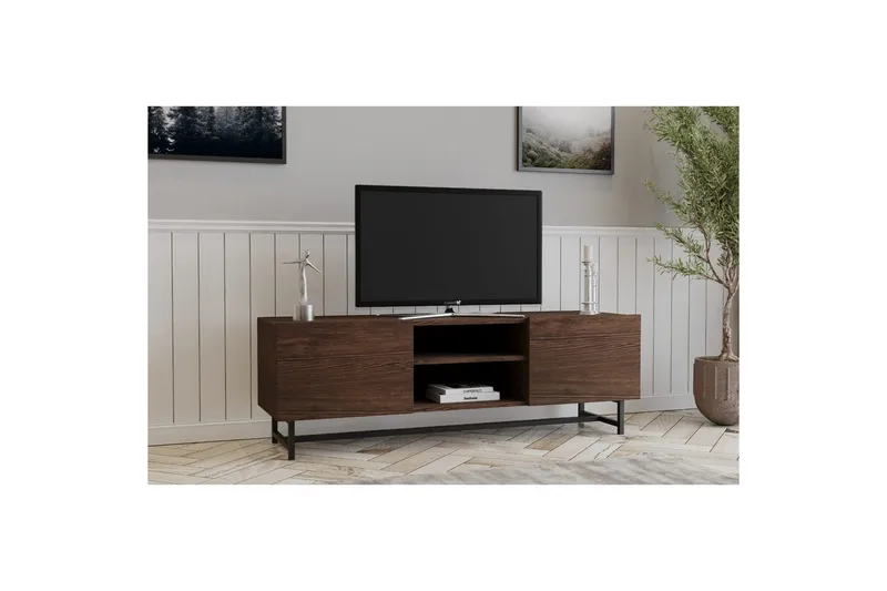 Deyvon Tv-bänk 150 cm - Valnöt - Möbler - Tv möbel & mediamöbel - TV bänk & mediabänk