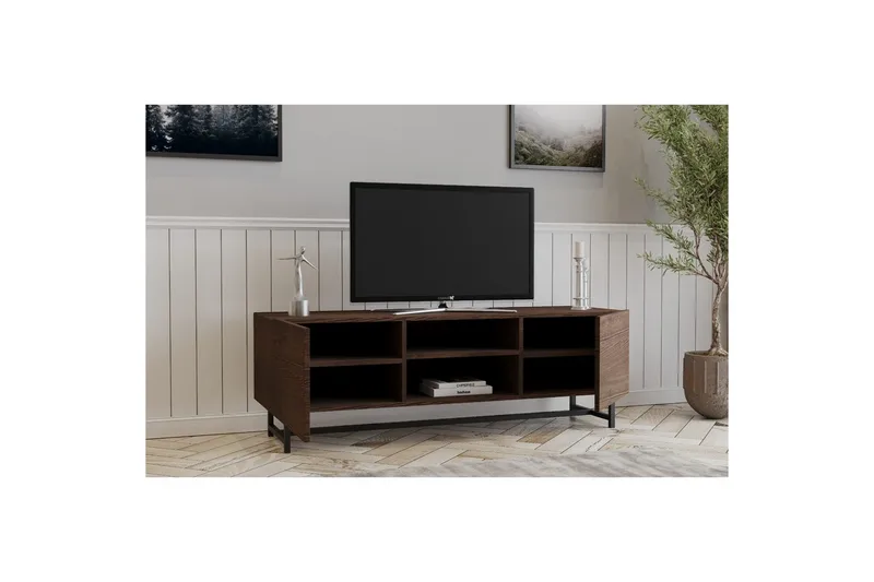 Deyvon Tv-bänk 150 cm - Valnöt - Möbler - Tv möbel & mediamöbel - TV bänk & mediabänk