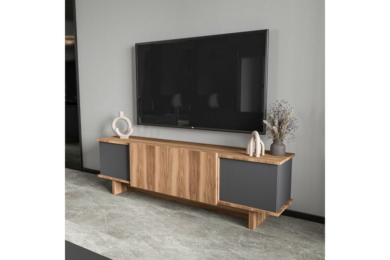 Diannare Tv-bänk 180 cm - Mediumfärgat trä/Antracit - Möbler - Tv möbel & mediamöbel - TV bänk & mediabänk