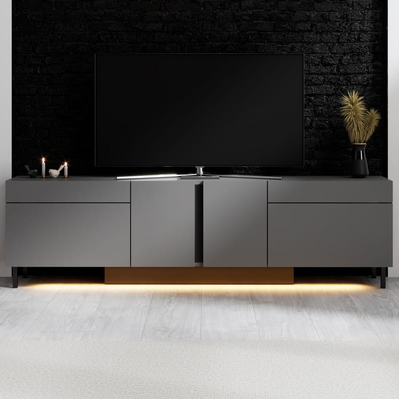 Djarhint Tv-bänk 180 cm med Förvaring i Metall - Antracit - Möbler - Tv möbel & mediamöbel - TV bänk & mediabänk