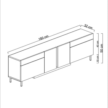 Djarhint Tv-bänk 180 cm med Förvaring i Metall - Antracit - Möbler - Tv möbel & mediamöbel - TV bänk & mediabänk