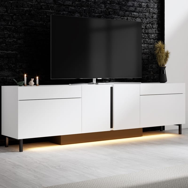 Djarhint TV-bänk 180 cm - Vit - Möbler - Tv möbel & mediamöbel - Mediastativ & väggfäste