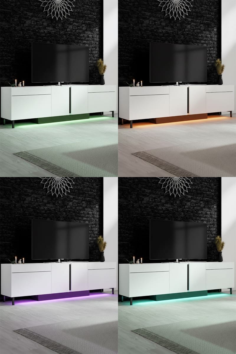 Djarhint TV-bänk 180 cm - Vit - Möbler - Tv möbel & mediamöbel - Mediastativ & väggfäste