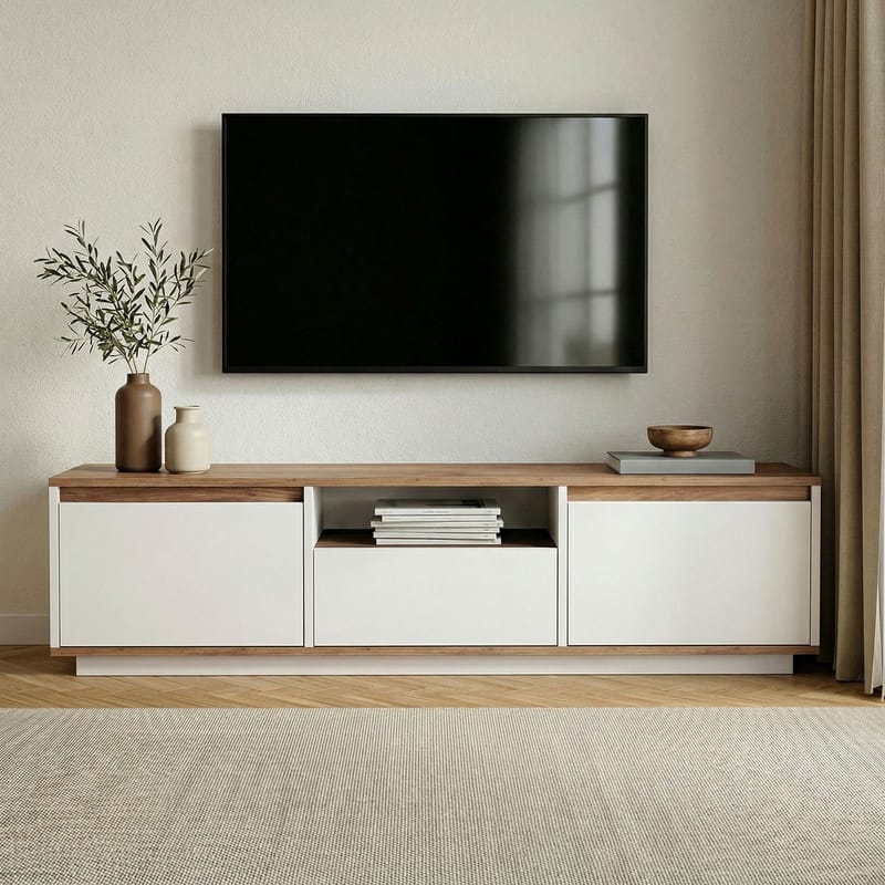 Domar Tv-bänk 160 cm - Atlantic pine, vit - Möbler - Tv möbel & mediamöbel - TV bänk & mediabänk